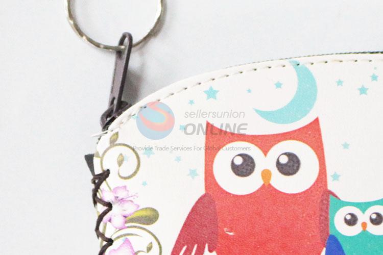 Top quality good owl pattern pu coin purse