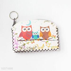 Top quality good owl pattern pu coin purse