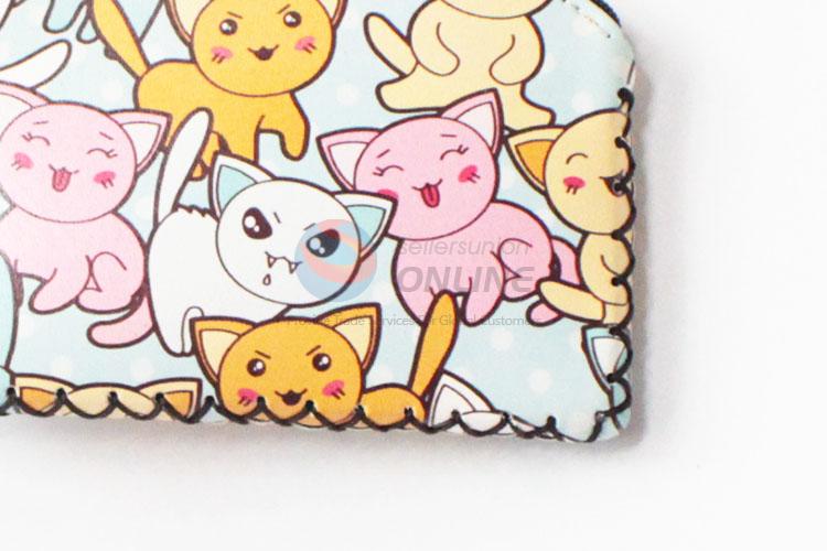 Low price best colorful cat pattern pu coin purse