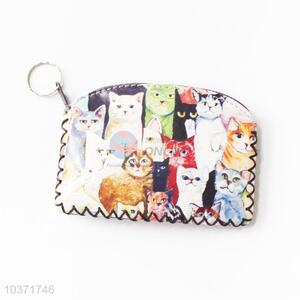 Popular top quality cute colorful cat pattern coin purse