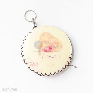 Top quality beautiful girl pattern round coin purse