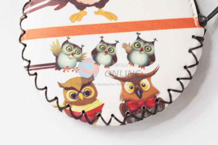 Fashion style cool owl pattern round coin purse