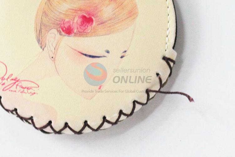 Top quality beautiful girl pattern round coin purse