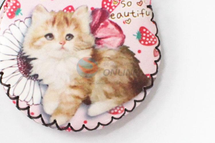 New product low price cat pattern round coin purse