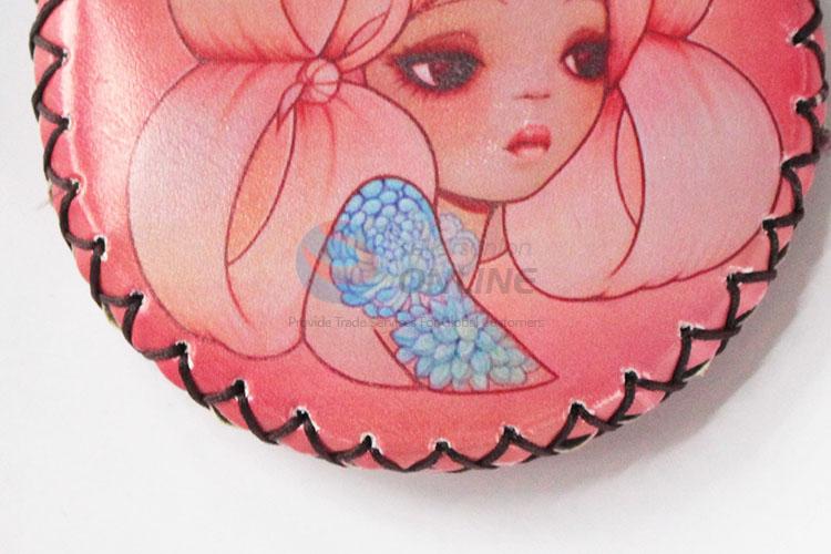 Great useful pink girl pattern round coin purse