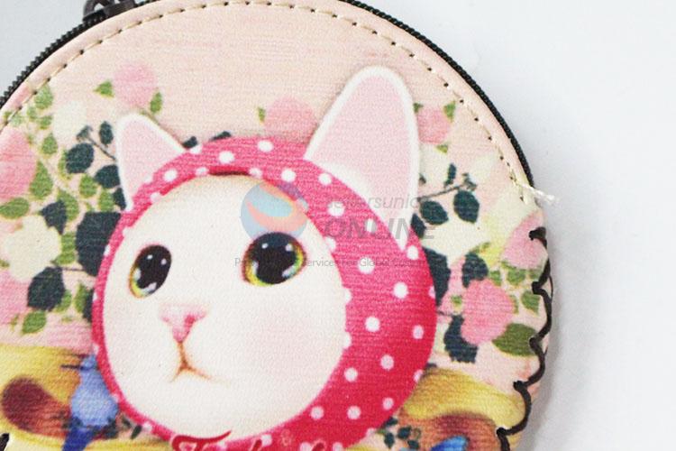 Top quality best cat pattern round coin purse