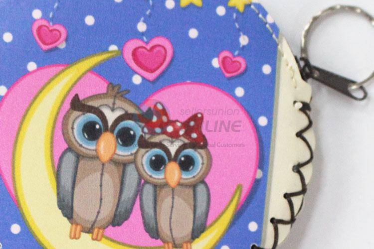 Cheap good quality owl pattern round coin purse