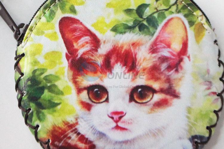 High sales cat pattern round coin purse