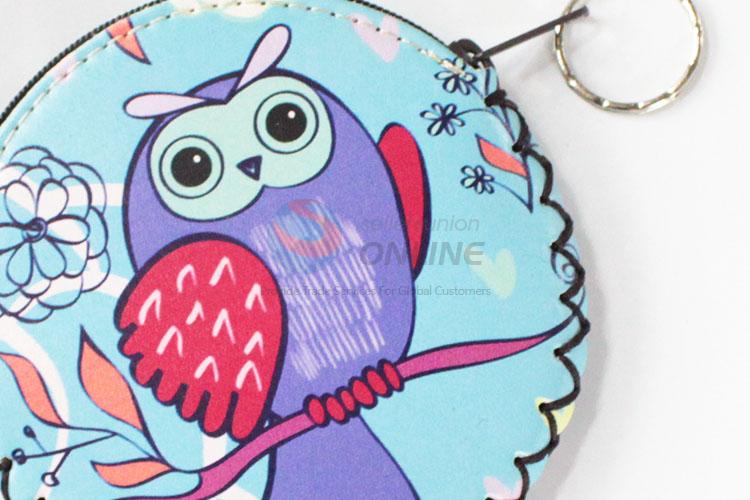 Low price cool owl pattern round coin purse