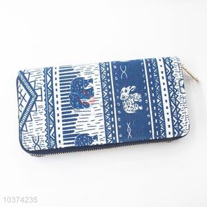 Low Price Trendy Canvas Long Zipper Wallet