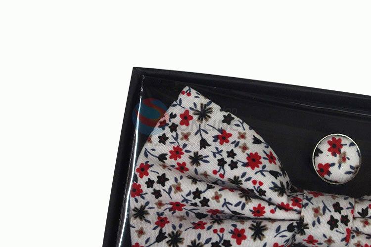 Delicate design new arrival printed bow tie+kerchief