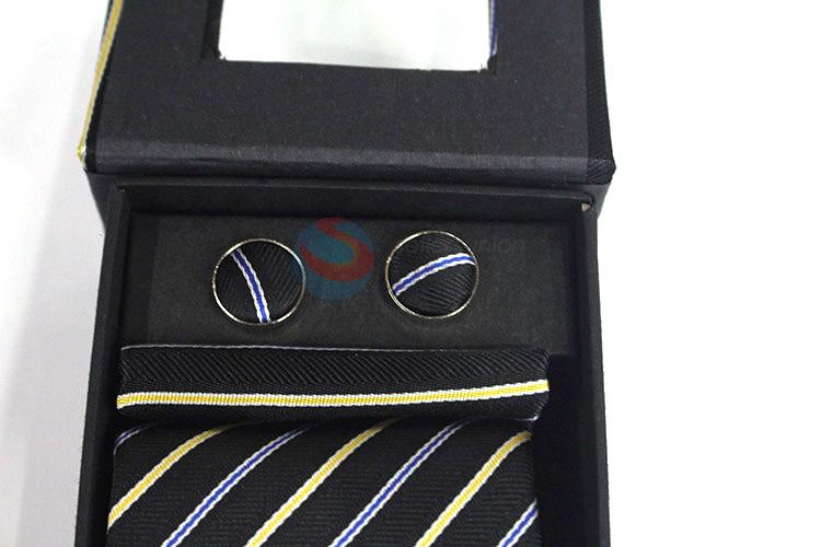 High sales promotional printed necktie+cufflink