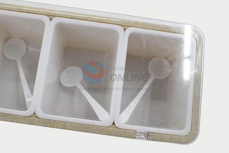 Competitive price hot selling 3 comparments condiment box