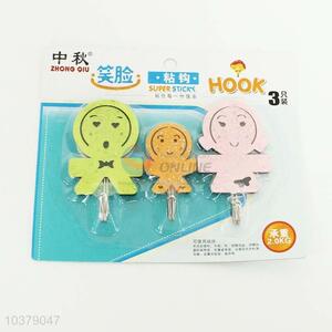 Cheap top quality cute 3pcs sticky hooks