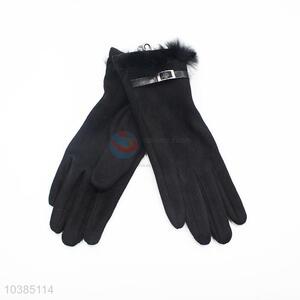 Women cute winter fur driving gloves