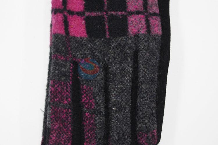 High Quality Classic Women Checked Winter Warm Gloves