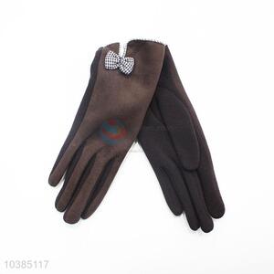 Ladies Womens Soft Bowknot Gloves Lined Winter Driving Gift