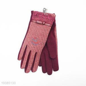 Popular designer lace bowknot gloves women