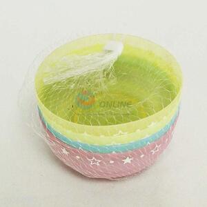 4PCS Printed Plastic Household Rice Bowl