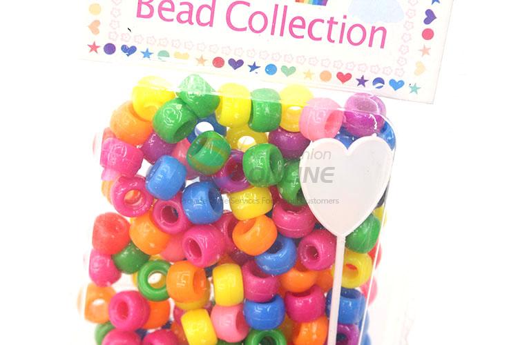 Plastic round colorful beads for hair ring