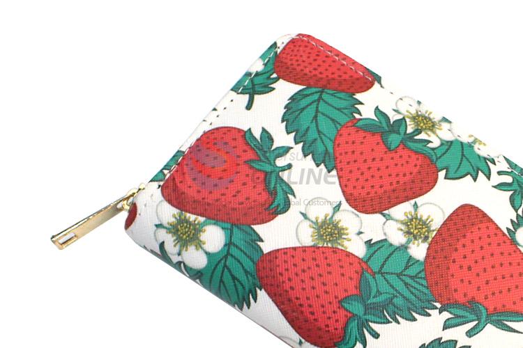 Super quality women wallet/purse with strawberry pattern