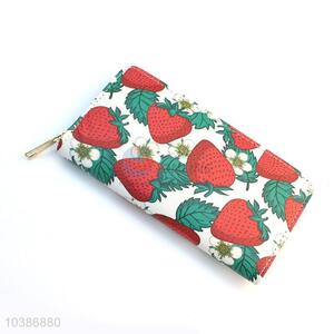 Super quality women wallet/purse with strawberry pattern