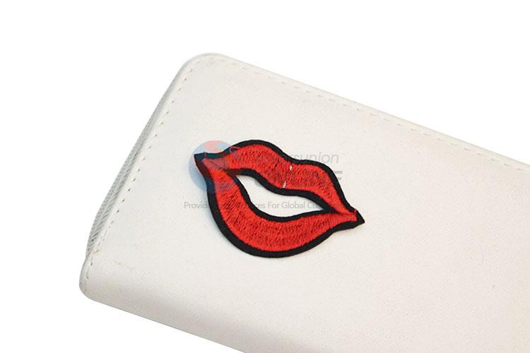 Direct factory women wallet/purse with lip patch