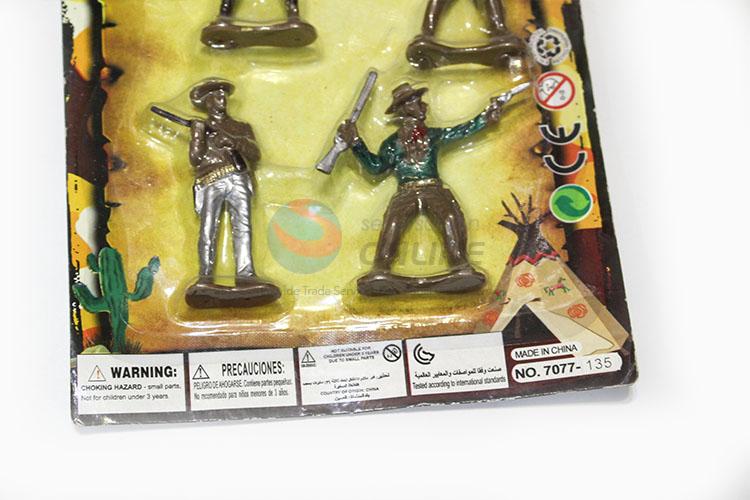 Durable 4pcs Western Cowboy Children's Play Plastic Toys