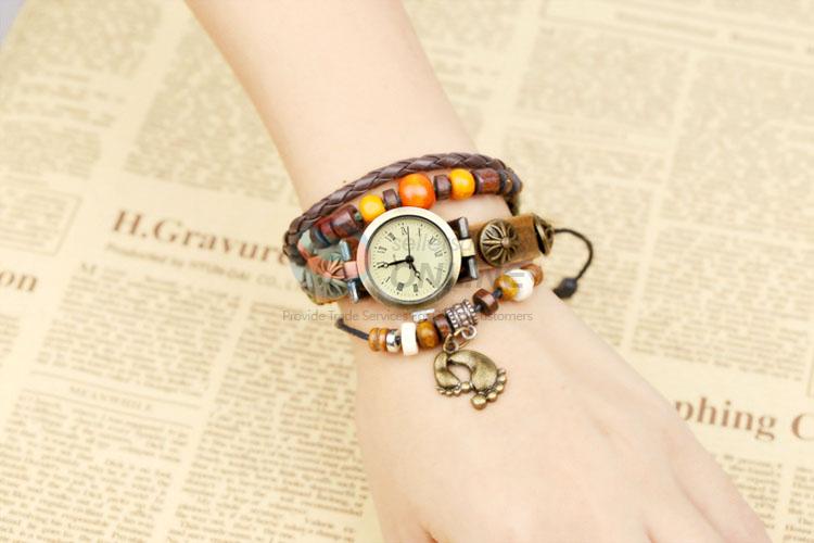 Best Sale Leather Beaded Bracelet Wrist Watches