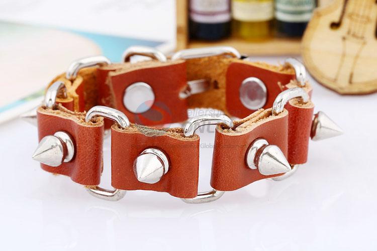 Fashion Rivet Design Leather Bracelet Cool Wristband