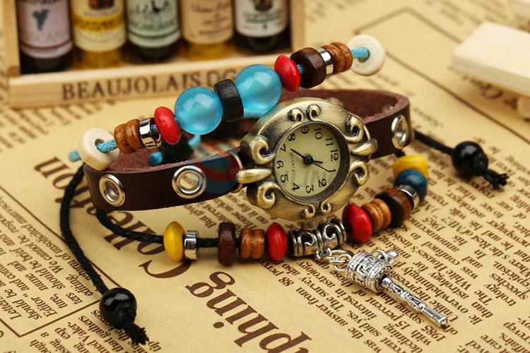 Top Quality Retro Style Leather Bracelet Watch