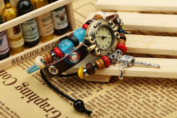 Top Quality Retro Style Leather Bracelet Watch