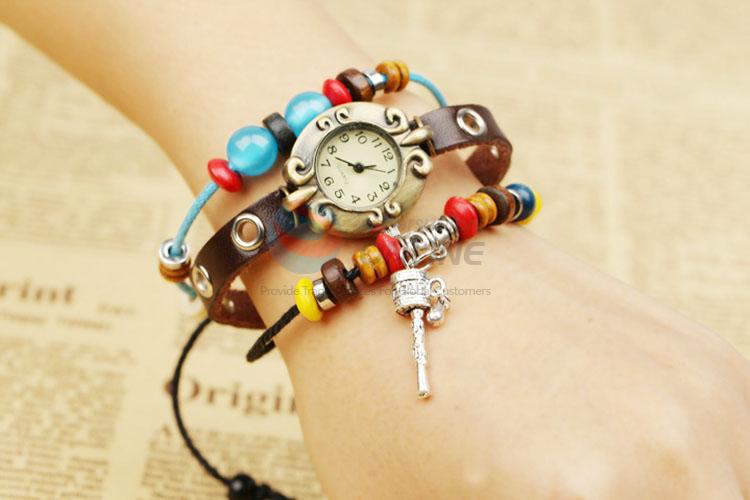 Top Quality Retro Style Leather Bracelet Watch