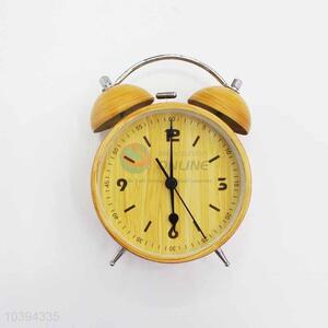 Wood Pattern Iron Alarm Clock/Table Clock