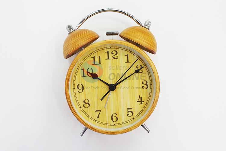 Wood Pattern Iron Alarm Clock/Table Clock