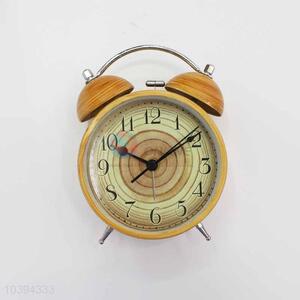 Wood Pattern Iron Alarm Clock/Table Clock