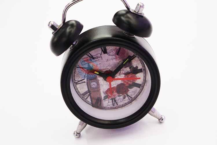 Rose and Tower Pattern Alarm Clock/Table Clock