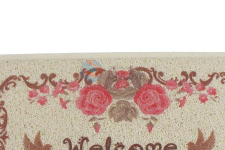 Customized New Arrival Flower Printed Semicircle Door Mat