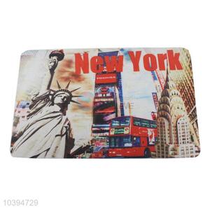 Fashion Style New York Printed Pvc Bottom Door Mat