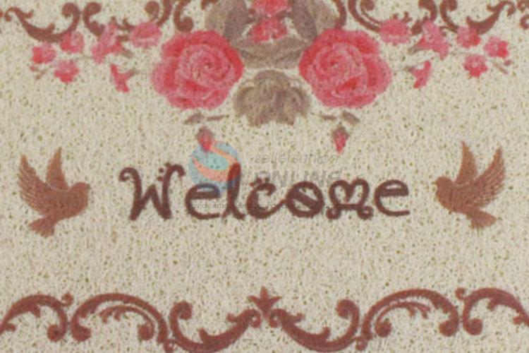 Customized New Arrival Flower Printed Semicircle Door Mat