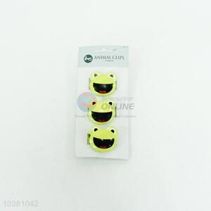 Cute best popular style 3pcs frog shape plastic clips