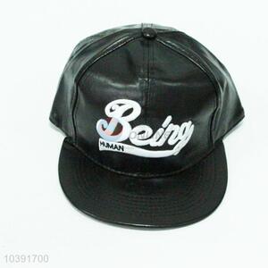 Leather Embroidery Flat Hip Hop Cap