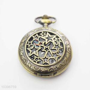 Star Quartz Movement Skeleton Pocket Watch