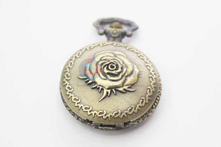 Rose Quartz Movement Skeleton Pocket Watch