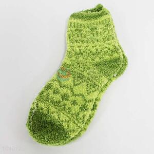 Best selling green polyester sock,27*9.5cm