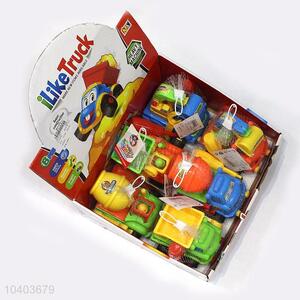 Assorted cheaper small plastic pull back truck toy