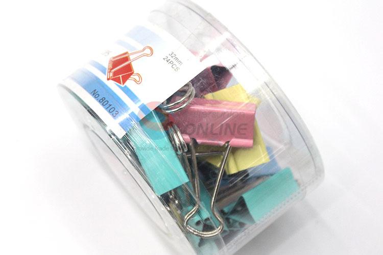 24pcs Lovely Cute Printing Style Metal Binder Clips paper Clips