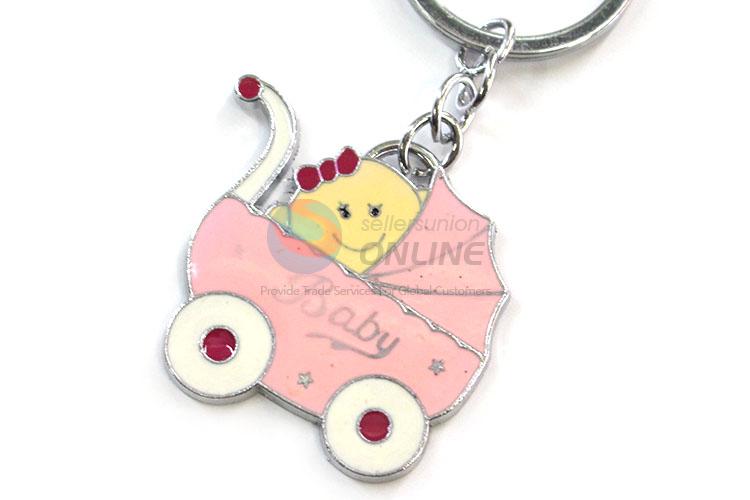 Popular Baby Strollers Shape Key Ring Colorful Keychain