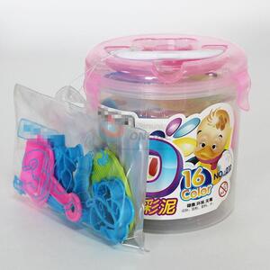 16-color Plasticine Set In Plastic Barrel