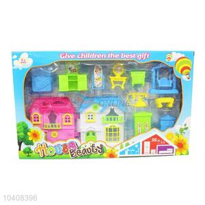 Cheap Price Girl Plastic Villa Toy Furniture Set